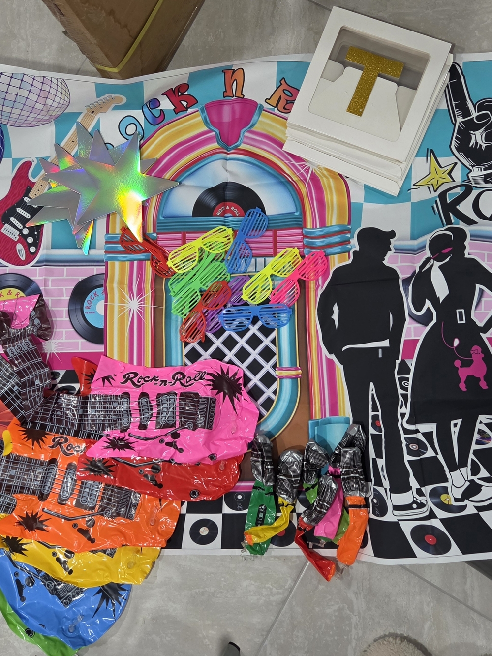 Party Supplies (Rock n Roll, Neon, Retro, Sock Hop, Music, Karaoke themes)